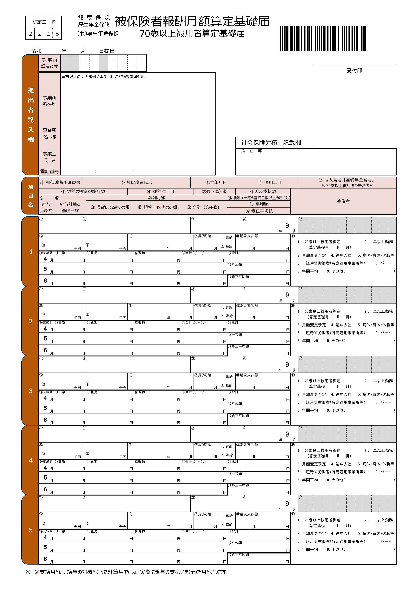 届出に必要な書類