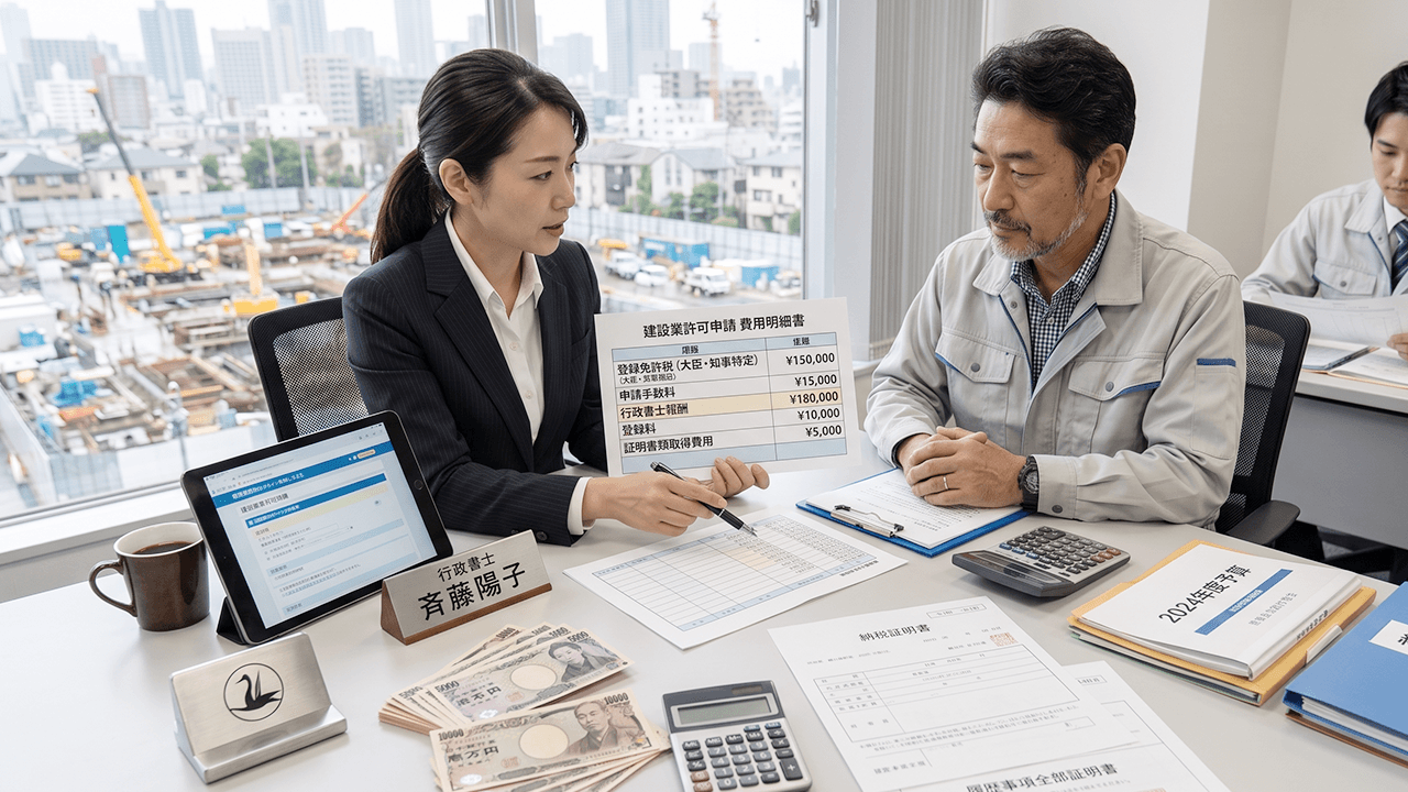 建設業許可申請にかかる費用・手数料はいくら？