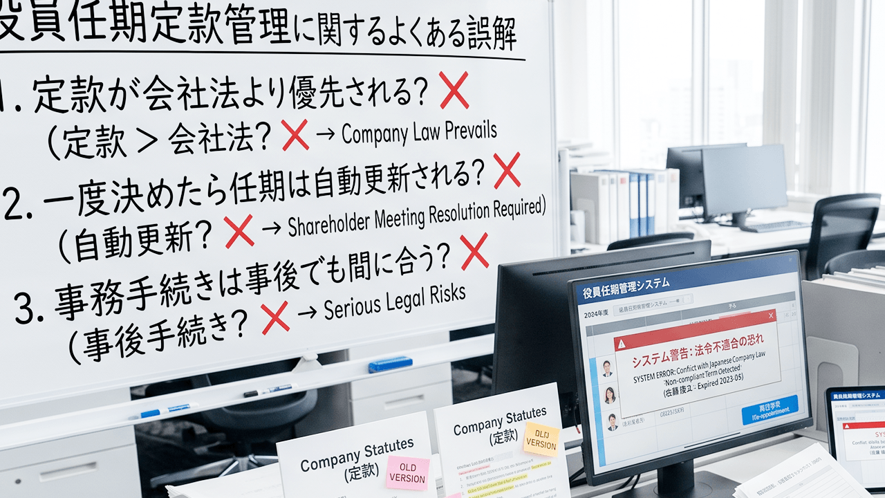役員任期定款管理に関するよくある誤解