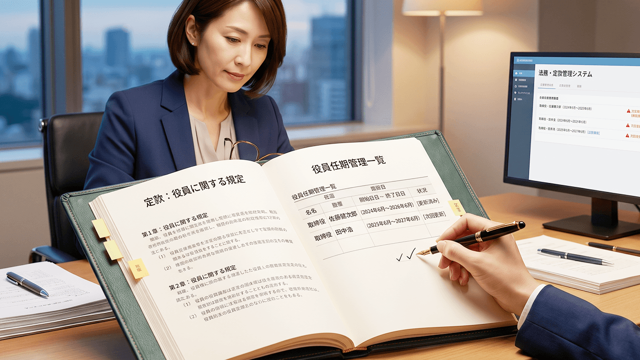 役員任期定款管理を適切に行うために